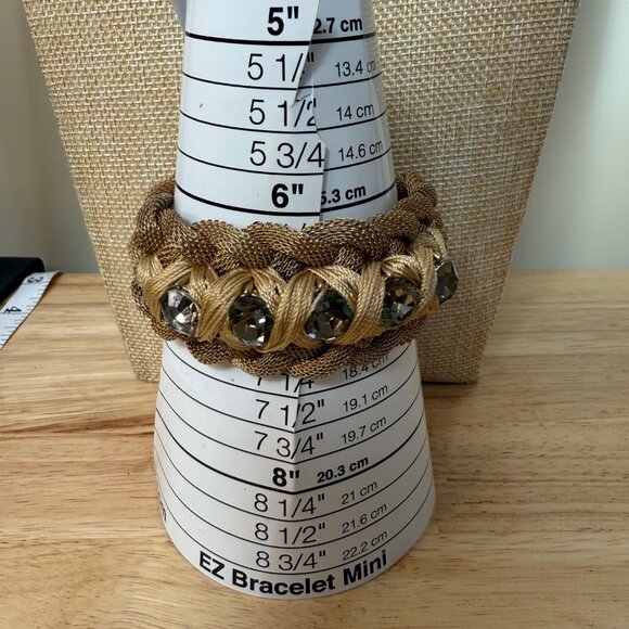 Braided Gold-Tone Magnetic Bracelet With Clear Crystal Accents Banana Republic - Picture 8 of 13